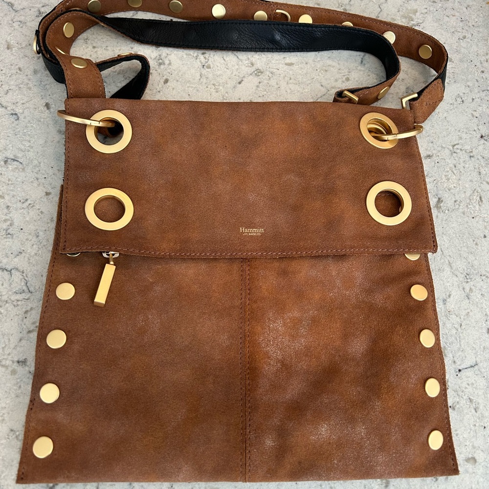 Hammitt Large Montana Reversible Crossbody, Arches Buffed & Brushed Gold